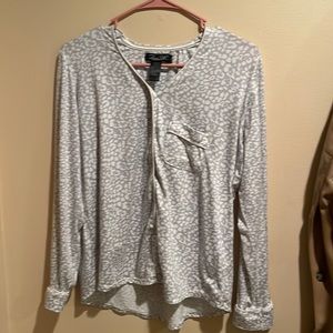 Gray and white animal print sleepwear